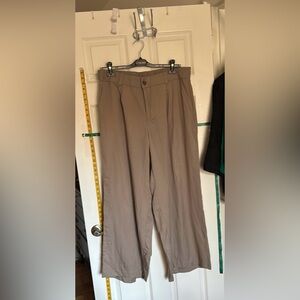 Torrid flat front wide leg linen blend pants. flax color. Torrid size 1 (16R)